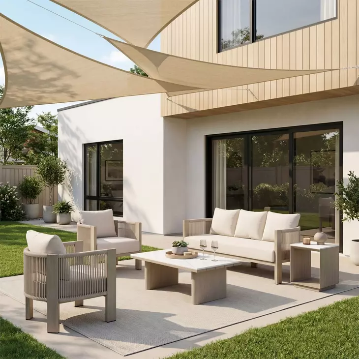 Sunlit Gray Outdoor 59" Springs Sofa