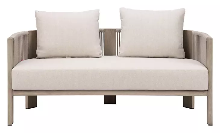 Sunlit Gray Outdoor 59" Springs Sofa