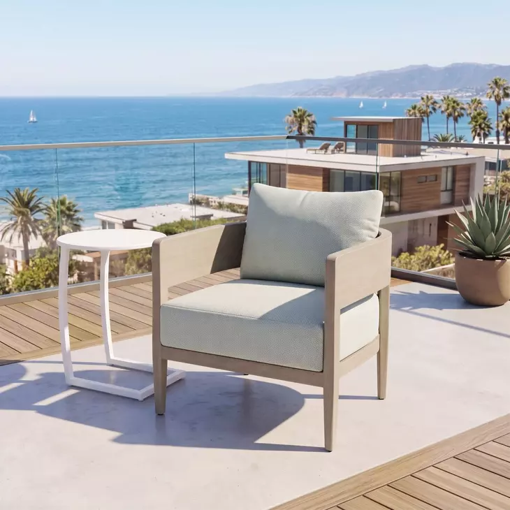 Foret Green Upholstered Outdoor Arm Chair