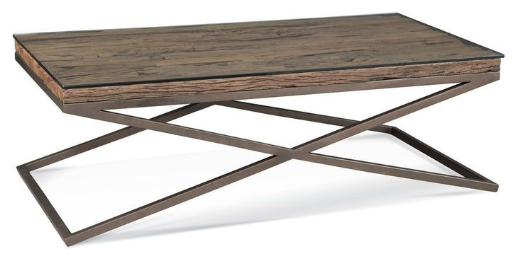 Cambria Bronze and Brown Rectangular Glass Top Coffee Table