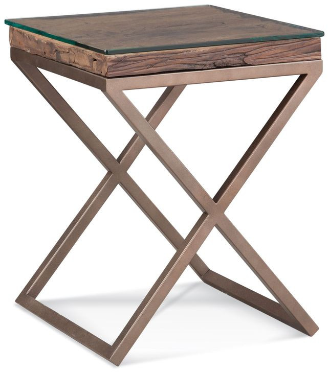 Cambria Bronze and Brown Glass Top Occasional Table Set