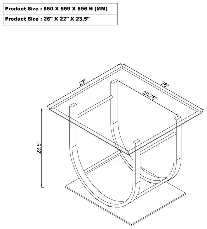 Danville Chrome U Shape End Table 