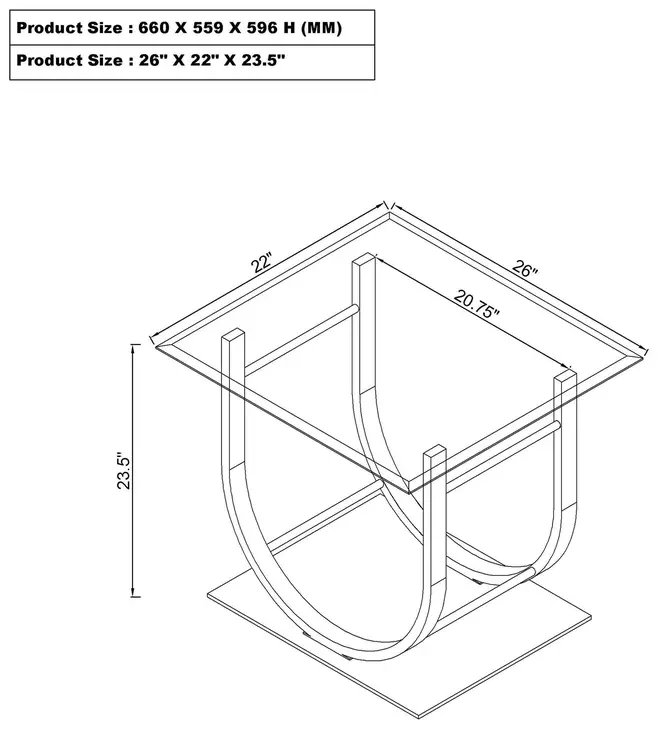 Danville Chrome U Shape End Table 