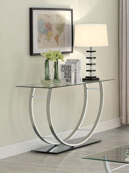 Danville Chrome U Shape Sofa Table