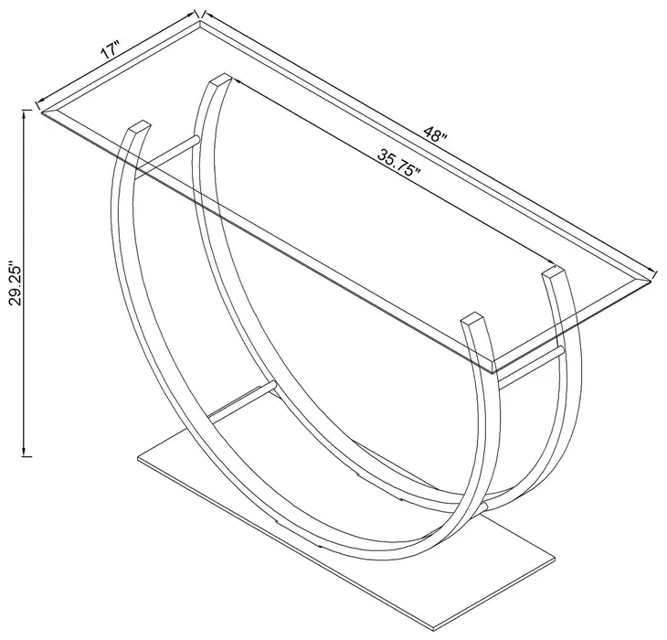 Danville Chrome U Shape Sofa Table