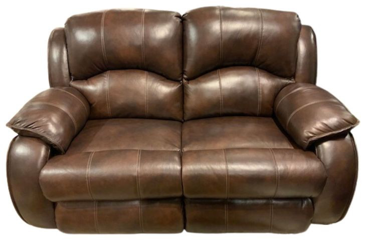 Cagney Chocolate Leather 63" Power Reclining Loveseat with USB Charging