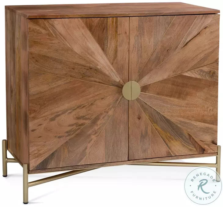 Neskowin Natural And Gold 2 Door Hall Cabinet