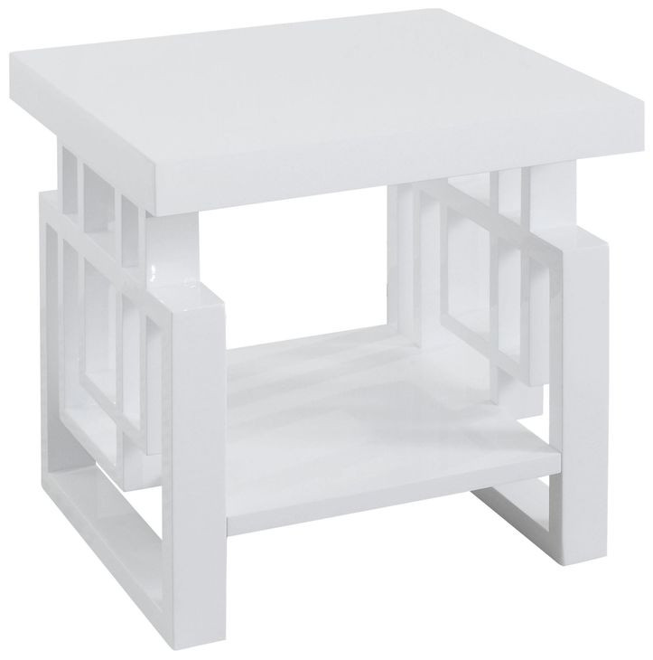 Schmitt High Glossy White End Table