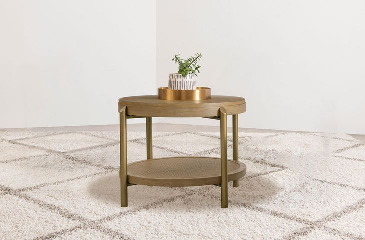Arini Sand Wash Round End Table