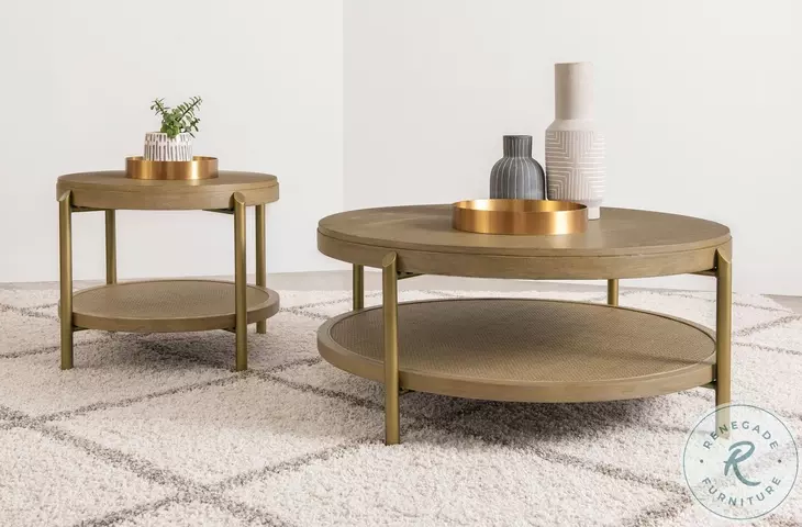 Arini Sand Wash Round End Table
