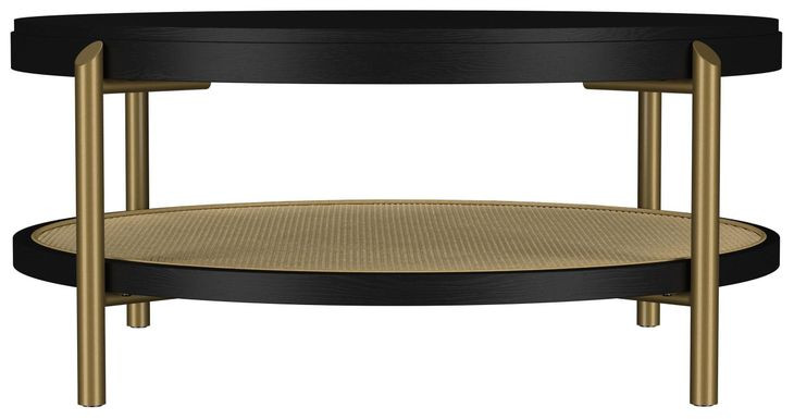 Arini Black and Aged Brass Round Coffee Table