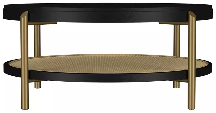 Arini Black and Aged Brass Round Coffee Table