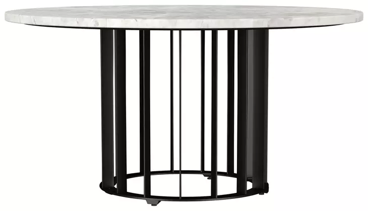 Haven Black and White Marble Top Round Coffee Table