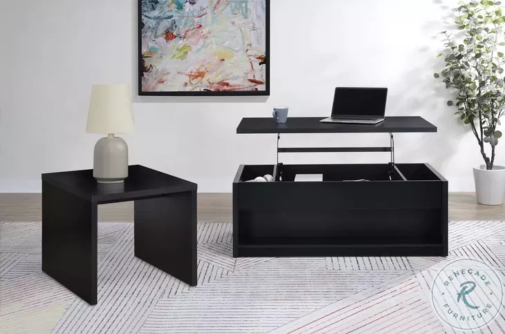 Knapp Black Square End Table