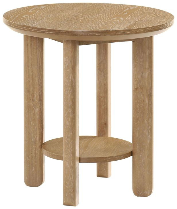 Ottowa Washed Oak Round Occassional Table Set