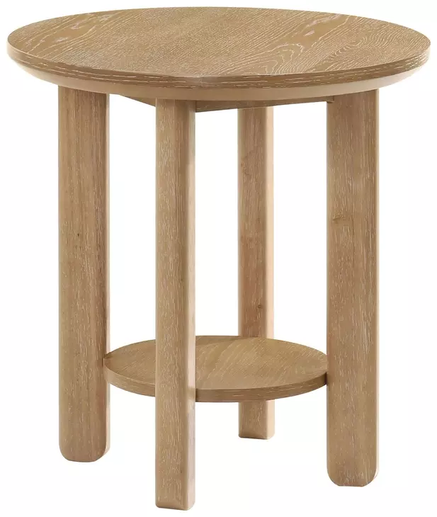 Ottowa Washed Oak Round Occassional Table Set