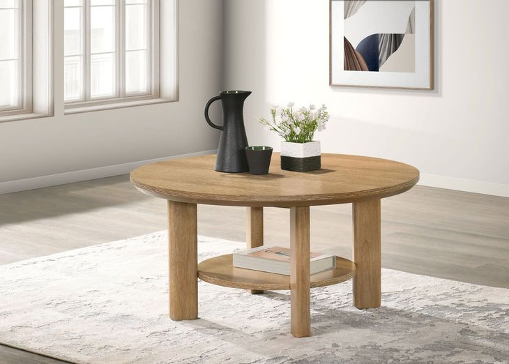 Ottowa Washed Oak Round Cocktail Table