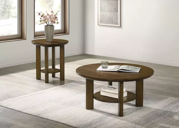Ottowa Brown Round Occasional Table Set