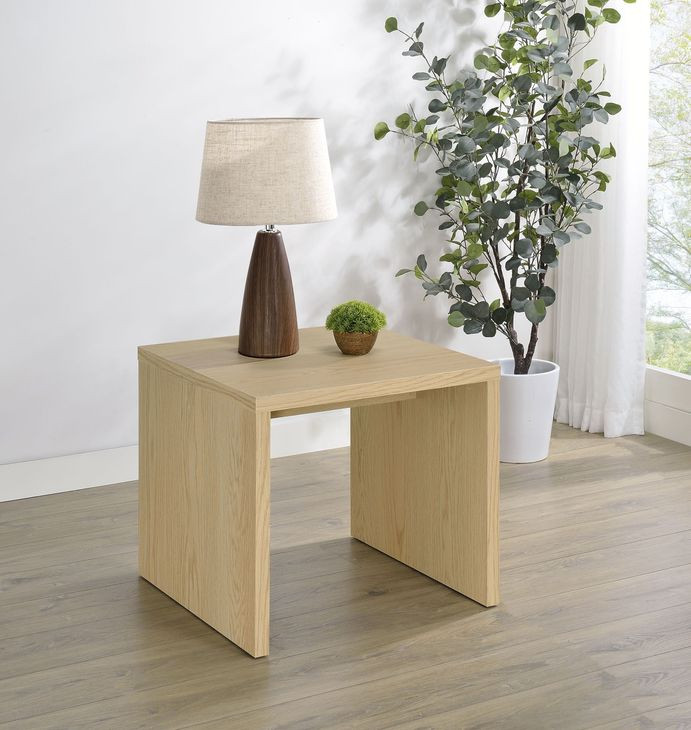 Canoga Light Oak Square End Table