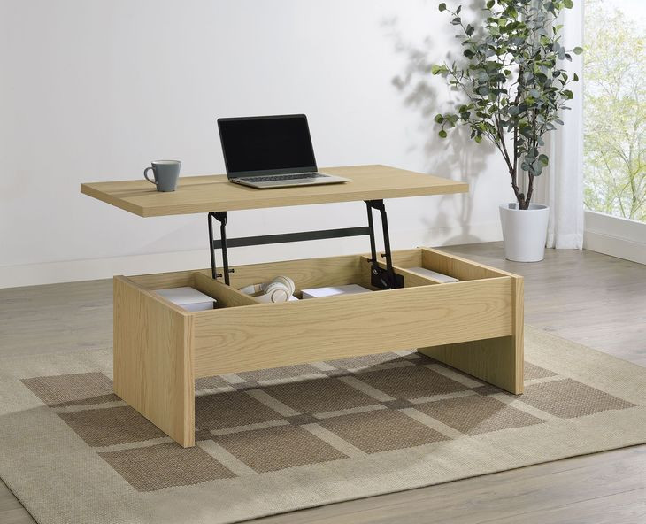 Canoga Light Oak Rectangular Lift Top Cocktail Table