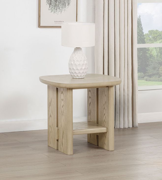 Kailani Beige Oak Square End Table