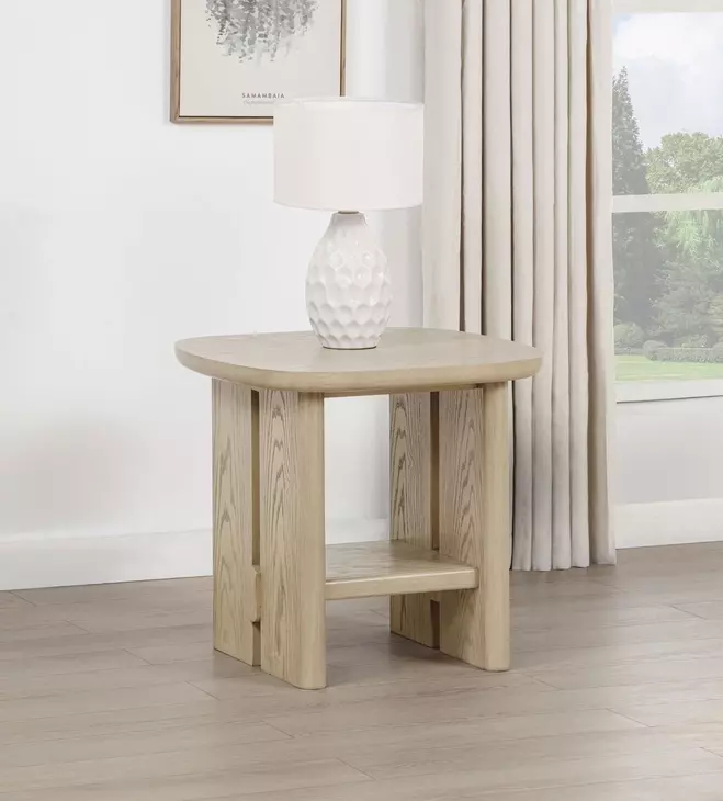 Kailani Beige Oak Square End Table