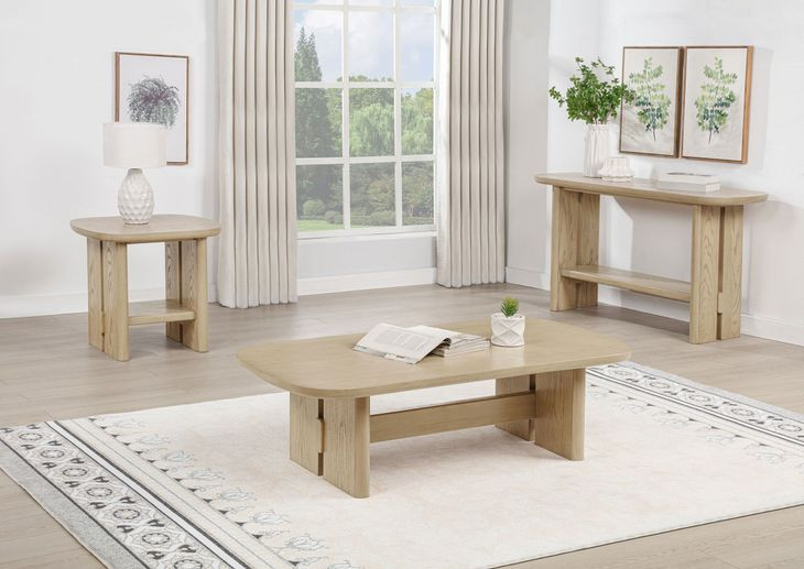 Kailani Beige Oak Rectangular Occassional Table Set
