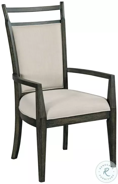 Plank Road Charcoal Oakley Arm Chair Set of 2