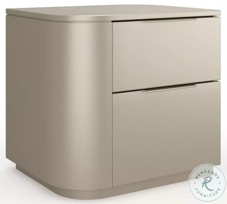 Oblique Soft Silver Paint Gloss Left Nightstand