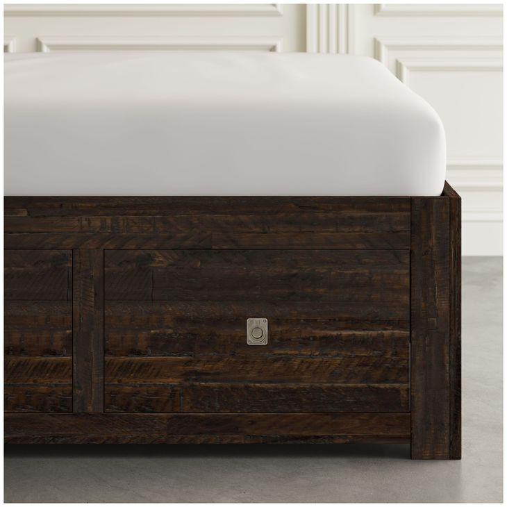 Kona Grove Chocolate Dark Brown Queen Platform Storage Bed