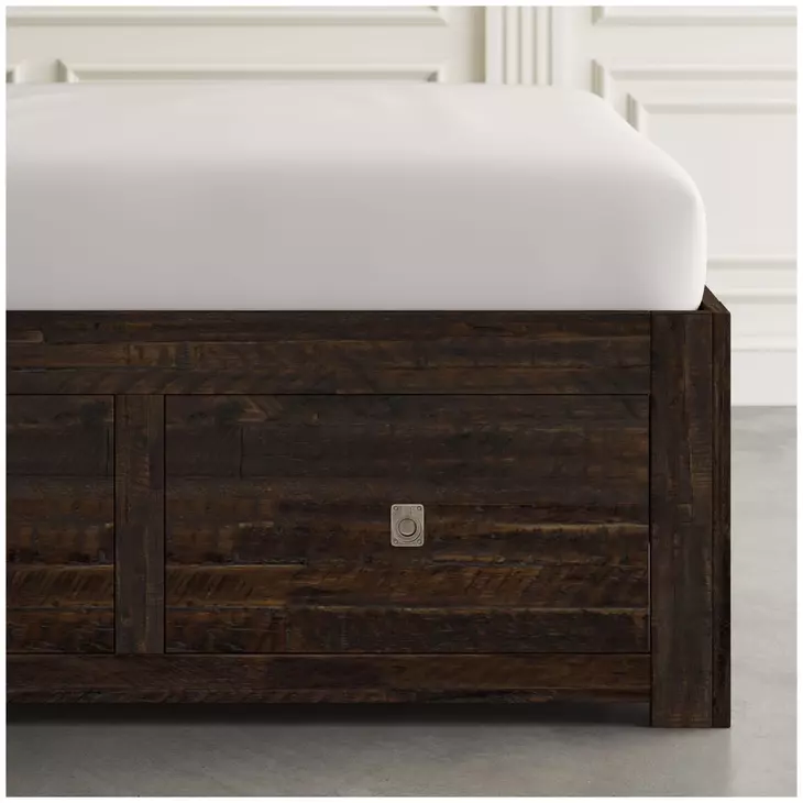 Kona Grove Chocolate Dark Brown Queen Platform Storage Bed