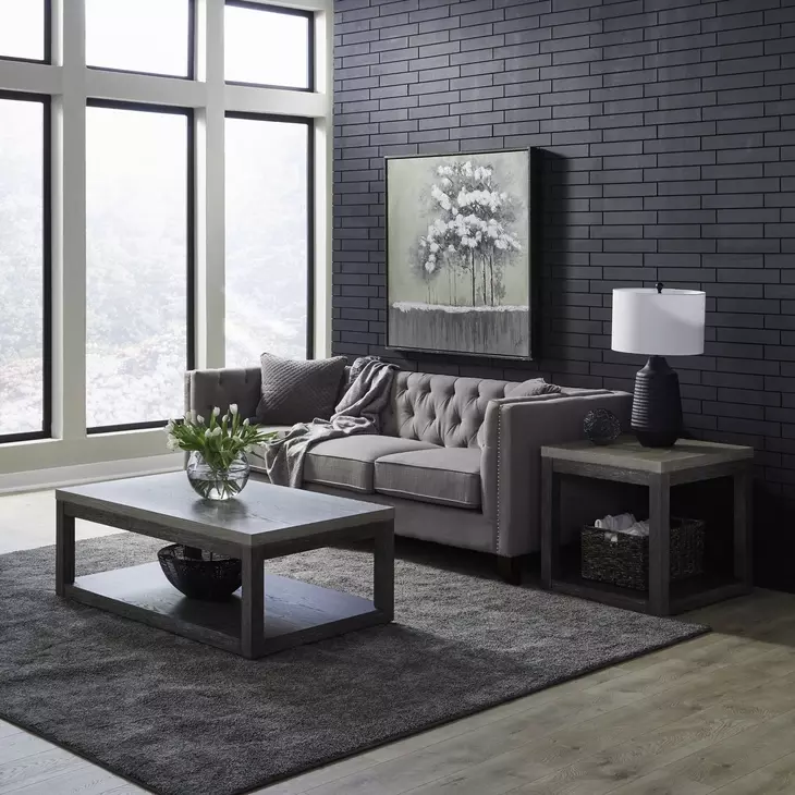 Piedmont Charcoal and Ash Rectangular End Table