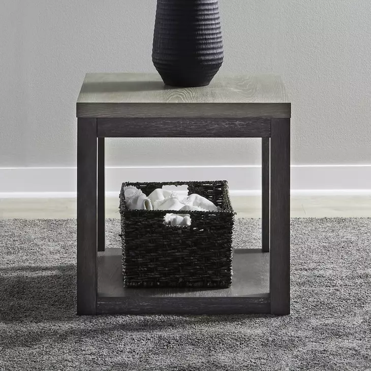 Piedmont Charcoal and Ash Rectangular End Table