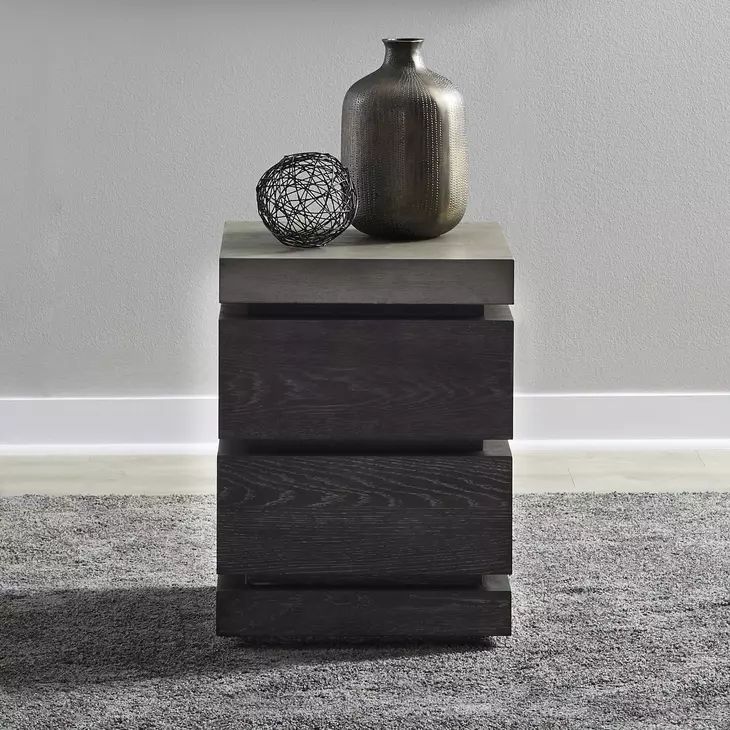 Piedmont Charcoal and Ash Square Chairside Table
