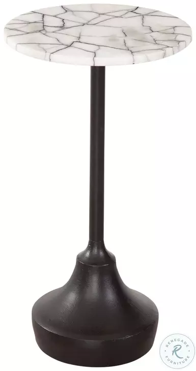 Talley Black And White Marble Top Accent Table