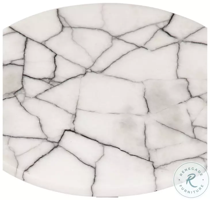 Talley Black And White Marble Top Accent Table