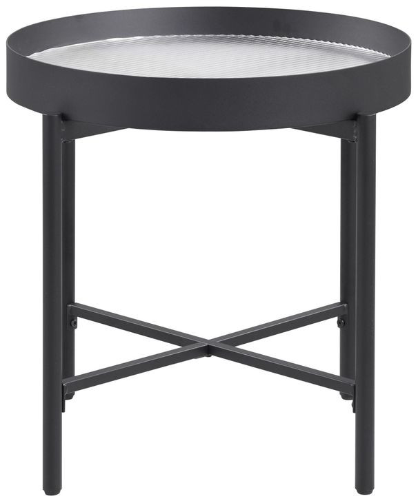 Ozella Sandy Black Round End Table