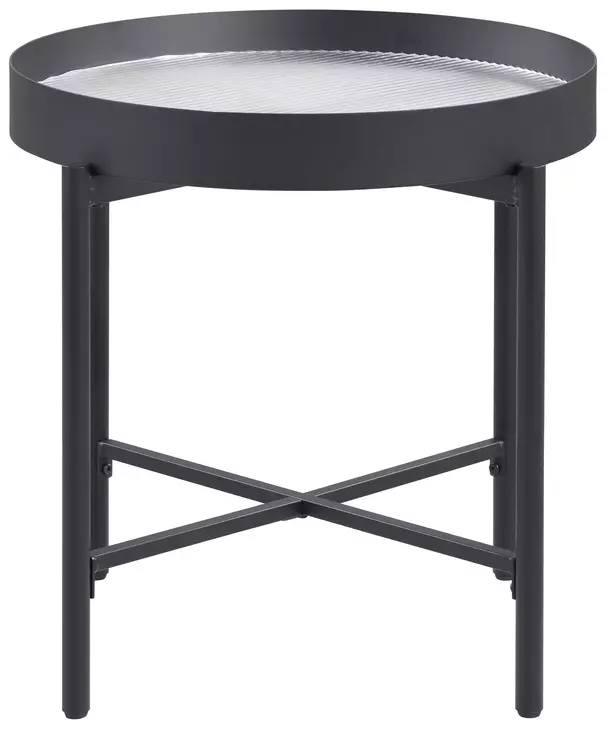 Ozella Sandy Black Round End Table