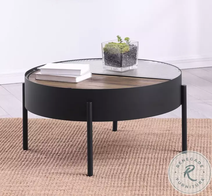Ozella Sandy Black Round Occasional Table Set