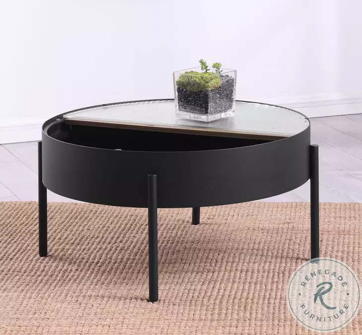 Ozella Sandy Black Round Coffee Table