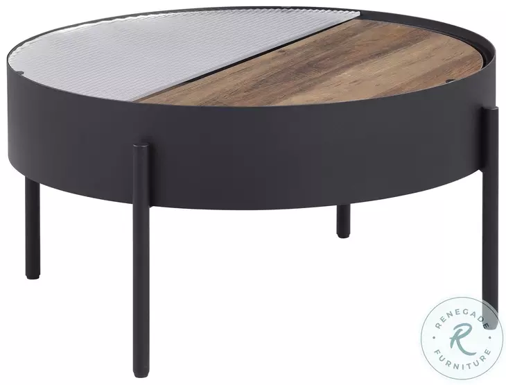 Ozella Sandy Black Round Coffee Table