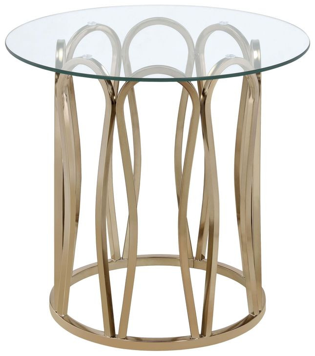 Monett Chocolate Chrome And Clear End Table 