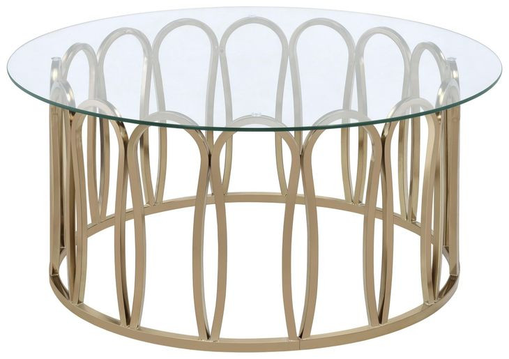 Monett Chocolate Chrome And Clear Coffee Table 