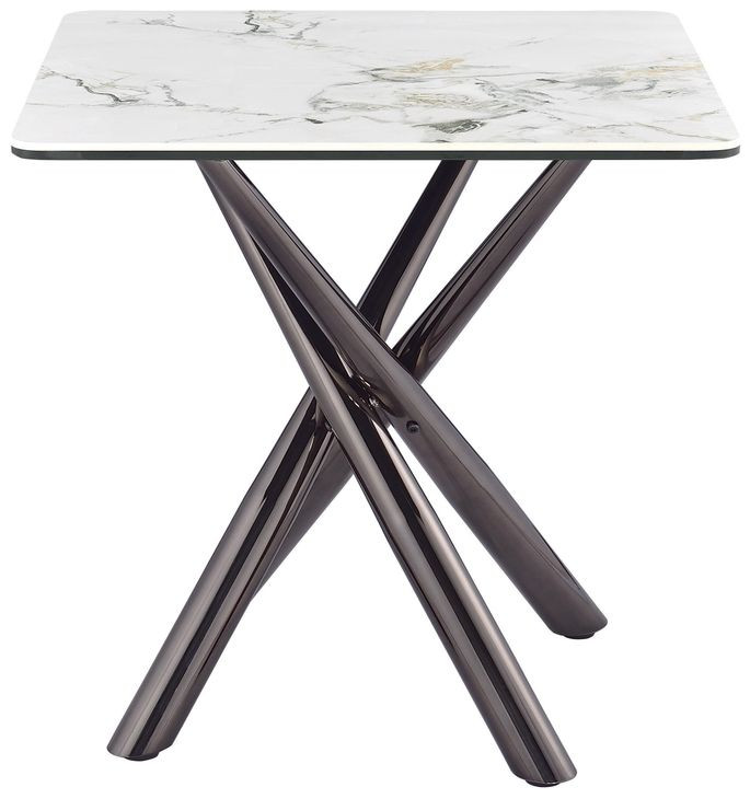 Carvell Mirage White Sintered Stone Square End Table