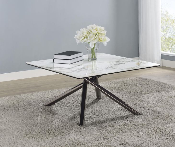 Carvell Mirage White Sintered Stone Square Coffee Table