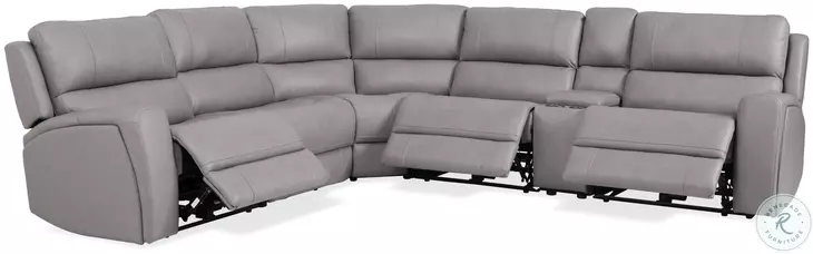 70815M Gray Leather Power Reclining Sectional
