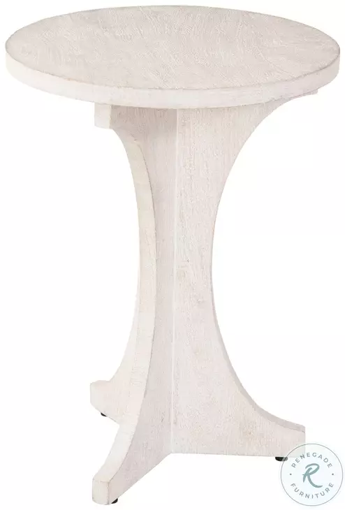Tait Sandblasted White Round Accent Table