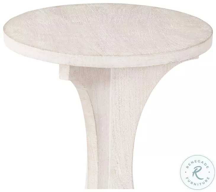 Tait Sandblasted White Round Accent Table