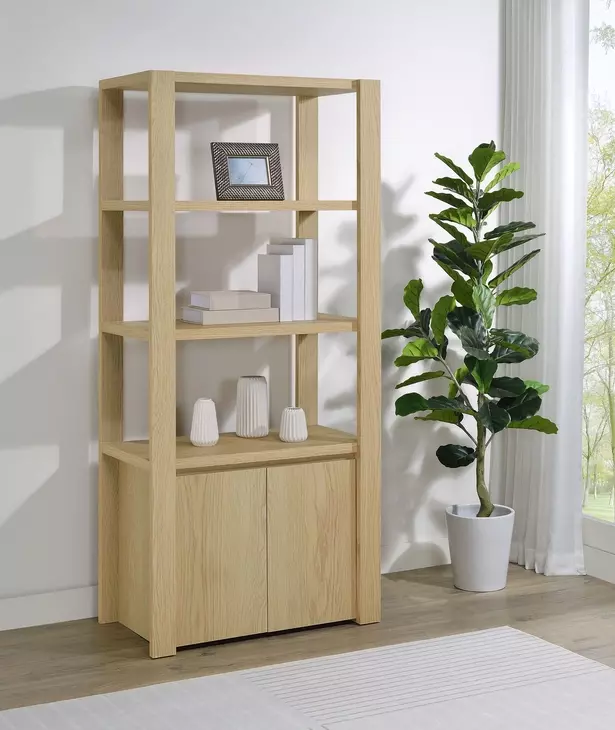 Laurelton Light Oak Media Tower with 2 Doors
