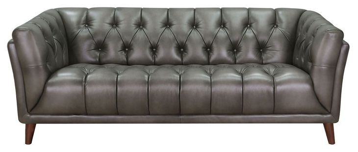 Trix Ash Gray Leather Living Room Set